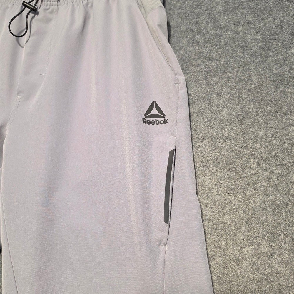 Reebok Mens Gray Athletic Training Pants Size Large RDM251PA31 Drawstring Bungee - Picture 6 of 9
